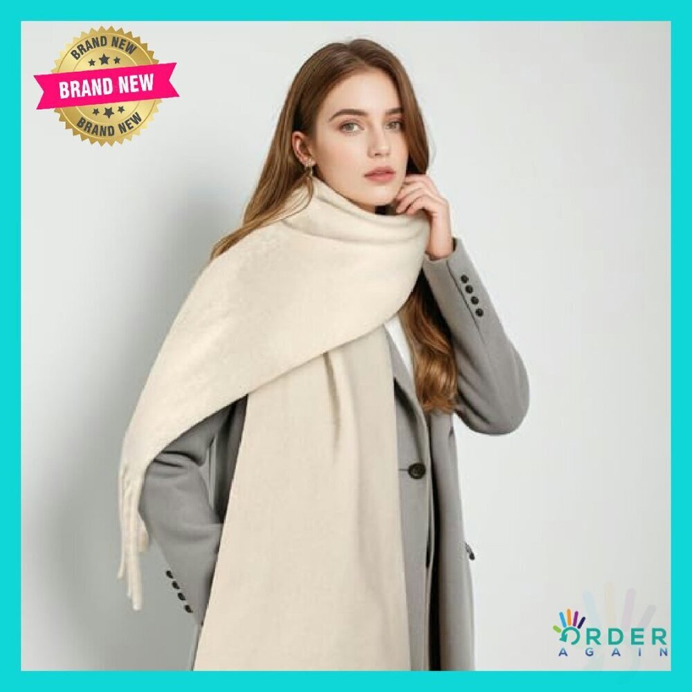 Oversized Winter Scarf Luxurious Cashmere Feel Soft Warm Elegant Chic Accessory - Picture 6 of 8